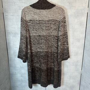 Style & Co. sweater dress cream to brown 3/4 sleeve feminine fall cozycore